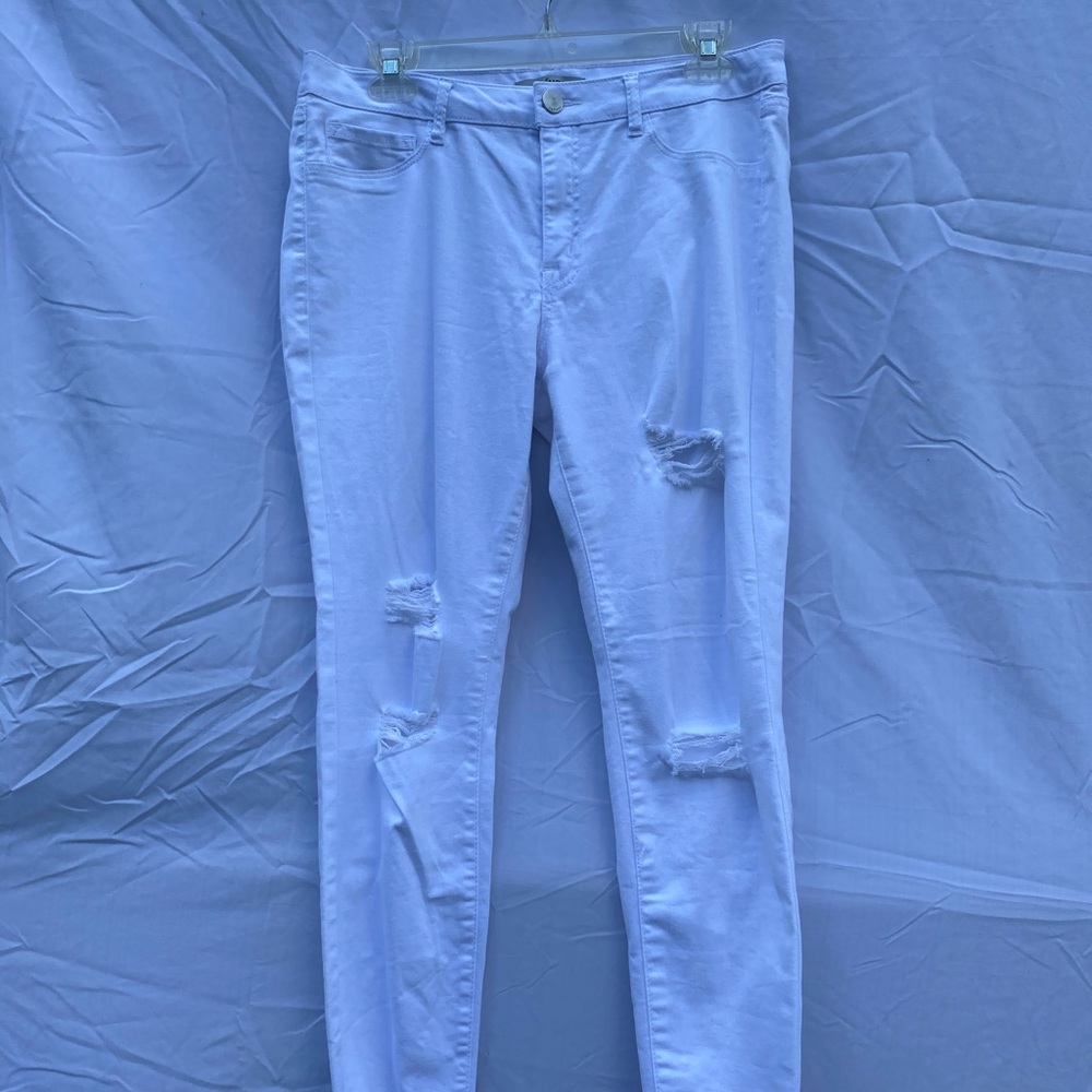 White Distressed Skinny Jeans